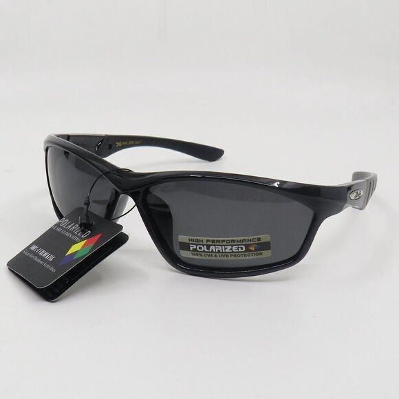 Polarized Xloop Glossy Black/Grey Men Sunglasses - Picture 1 of 7